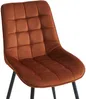 Vente-unique - OLLUA Stuhl StoffSamt Rot - B 60 cm x H 87 cm x L 49,5 cm Bild 5