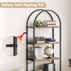 GarveeMore Bücherregal Standregal mit 5 Ebenen,gewölbt Display Racks,180x60x28cm, mit Kippschutz,für Schlafzimmer,Wohnzimmer,Home Office Bild 4