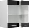 Hängeschrank R-Line Schwarz Hochglanz 60 cm mit Glastüren Vicco Bild 5