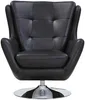 Vente-unique - Drehsessel - Leder - Schwarz - ANABA Bild 2