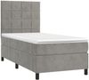 vidaXL Boxspringbett mit Matratze & LED Hellgrau 100x200 cm Samt 3136107 Bild 3