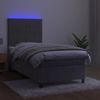vidaXL Boxspringbett mit Matratze & LED Hellgrau 100x200 cm Samt 3136107 Bild 4