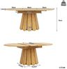 KLAM HOME Esstisch Ausziehbarer Esstisch Runder Tisch Zu Oval Ausziehbar 158 Cm (Esszimmer Tisch Küchentisch Balkontisch Für Bis Zu 6 Personen), Massivholz Optik Esstisch Braun Mit Metallgestell Stabile Konstruktion Bild 3