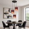 LED Pendelleuchte, Metall, Glas Rot, 3-Flammig Bild 2
