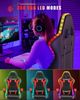 BIGZZIA Gaming-Stuhl mit LED - Gaming Chair Gamer Stühle RGB Licht, Beleuchtung Computerstuhl Höhenverstellbar Ergonomisch Bürostuhl Bild 3