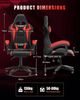 BIGZZIA Gaming-Stuhl mit LED - Gaming Chair Gamer Stühle RGB Licht, Beleuchtung Computerstuhl Höhenverstellbar Ergonomisch Bürostuhl Bild 2