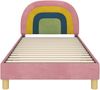 vidaXL Kinderbettgestell mit Kopfteil Rosa 90 x 200 cm Samt 42011013 Bild 5