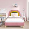 vidaXL Kinderbettgestell mit Kopfteil Rosa 90 x 200 cm Samt 42011013 Bild 3