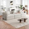 1-Sitzer Schlafsofa H 69.8 x T 274 x B 91.4 cm aus Chenille mit Schlaffunktion und Ablagefach Bild 3