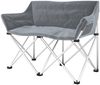 Stuhl 120x57x95 cm, 2‑Sitzer faltbar, gepolstert, Metallgestell, grau Bild 2