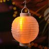 MARELIDA LED Lampion LED Solar Lampion Flammeneffekt Party Balkon Terrasse Garten 20cm weiß, LED Classic, warmweiß (2100K bis 3000K) Bild 2