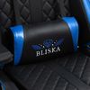 Gaming Stuhl Chair Racing mit Fußstütze und ergonomsichen 4D-Armlehnen Schwarz/Blau Bild 5