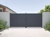 Vente-unique - VIAZO Eingangstor Metall Grau - B 4,6 cm x H 176 cm x L 392 cm Bild 3