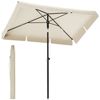 Songmics Sonnenschirm mit Aufbewahrungstasche, ohne Ständer, UPF 50+, Stahl / Polyester, Beige, 200 x 125 cm Bild 2