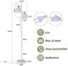 Nettlife Stehlampe Vintage Stehleuchte aus Holz mit 2 E14 Fassungen & Fußschalter, LED wechselbar, mit Fußschalter Retro Industrial Drehbar für Wohnzimmer Schlafzimmer Bild 4