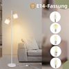 Nettlife Stehlampe Vintage Stehleuchte aus Holz mit 2 E14 Fassungen & Fußschalter, LED wechselbar, mit Fußschalter Retro Industrial Drehbar für Wohnzimmer Schlafzimmer Bild 3