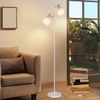 Nettlife Stehlampe Vintage Stehleuchte aus Holz mit 2 E14 Fassungen & Fußschalter, LED wechselbar, mit Fußschalter Retro Industrial Drehbar für Wohnzimmer Schlafzimmer Bild 5