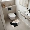 OnlyWow WC-Vorleger Abstrakt - Japandi - Beige - Modern, Höhe 10 mm, Polyester, Rechteckig, WC Teppich, Toilettenvorleger, Toilettenteppich, Badematte 60x40 cm Bild 2
