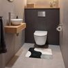 OnlyWow WC-Vorleger Abstrakt - Japandi - Beige - Modern, Höhe 10 mm, Polyester, Rechteckig, WC Teppich, Toilettenvorleger, Toilettenteppich, Badematte 60x40 cm Bild 4