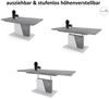 Mazzoni Couchtisch Grand Noir Beton / Weiß stufenlos höhenverstellbar ausziehbar 120-180, Funktionstisch, Wohnzimmertisch, Tisch, Esstisch, Sofatisch Bild 4