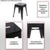 2er-Set Hocker HWC-A73, Metallhocker Sitzhocker, Metall Industriedesign stapelbar ~ schwarz Bild 2
