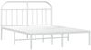vidaXL Bettgestell mit Kopfteil Metall Weiß 160x200 cm 353687 Bild 3