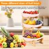 BlingBin Etagere Obst Etagere 3 Stöckig mit Bambus-Ständer, PP Obstschale, Holz, PP, (1er Set, 1-tlg, Produktmaße: 32 × 28 × 22,5 cm, Material: Holz, PP), Platzsparendes Obstkorb Etagere für Gemüse, Obst, Snacks, Beige Bild 2