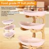 BlingBin Etagere Obst Etagere 3 Stöckig mit Bambus-Ständer, PP Obstschale, Holz, PP, (1er Set, 1-tlg, Produktmaße: 32 × 28 × 22,5 cm, Material: Holz, PP), Platzsparendes Obstkorb Etagere für Gemüse, Obst, Snacks, Beige Bild 3