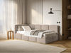 Selsey 'Cloudy' Jugendbett 120 cm, Bettkasten, Velours wasserabweisend, Kopfteil links, Beige Bild 3