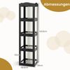 360° Drehbares Bücherregal Klappbares Standregal Transparenter Büroregal 36,5 x 36 x 141,5 cm Schwarz Bild 2