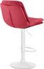 Barhocker MITUN - Samt Rot 46x54x94 cm Weiß | Barstuhl Höhenverstellbar Mit Lehne Drehbar Tresenhocker Tresenstuhl Kneipenhocker Kneipenstuhl Bild 4