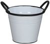 finehomegarden Blumentopf Pflanztopf Weiß-Schwarz mit Griffen Metall Blumentopf Ø16cm H13cm (1 St), Ø18cm H15cm Moderner Übertopf für Innen & Außen Deko 2Größen wählbar Bild 3