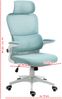 Flexibler Bürostuhl in moderner Mesh-Optik ergonomischer Schreibtischstuhl mit Nacken- und Lordosenstütze Gamingstuhl mit atmungsaktiver Netzrückenlehne und Wippfunktion Weiß/Blau Bild 5