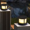 Solar-Pfeilerleuchte Metall schwarz 16 cm rund Bild 3