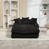 Chaiselongue Cord Sessel Indoor 125x155cm Lounge-Sofa Relax-Sessel mit Kissen für Wohnzimmer Schlafzimmer,schwarz Bild 2