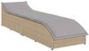 vidaXL Klappliege mit Auflage und Stauraum Beige Poly-Rattan 4104223 Bild 4