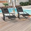 SoBuy Gartenliege OGS28x2, 2-er Set Swingliege Schaukelliege Sonnenliege Liegestuhl mit Tasche Bild 2