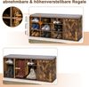 Schuhbank mit gepolstertem Kissen & 9 Fächern 3-stöckiger Schuhregal mit verstellbaren Regalen Braun Bild 4