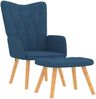 vidaXL Relaxsessel mit Hocker Blau Stoff [327538] Bild 2