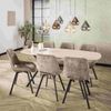 Esszimmerstuhl 4er-Set Tuville, Webstoff drehbar, modern, Champagner, gepolstert, seitlich hochgezogen Bild 2
