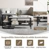COSTWAY Couchtisch, 2er Set, Marmor, Beistelltisch mit Stauraum, Gold, Metall Bild 4