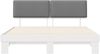 vidaXL Bettgestell mit gepolstertem Kopfteil Hellgrau 200 x 200 cm 3398068 Bild 5