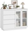 HOMCOM Sideboard Beistellschrank mit 4 Schubladen, 2 Türen (Aufbewahrungsschrank, 1 St, Küchenschrank), mit verstellbarem Einlegeboden, Weiß Bild 2