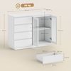 HOMCOM Sideboard Beistellschrank mit 4 Schubladen, 2 Türen (Aufbewahrungsschrank, 1 St, Küchenschrank), mit verstellbarem Einlegeboden, Weiß Bild 3