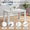 Esstisch ausziehbar 120x80 cm Wohnzimmertisch Holz Weiß Küchentisch Esszimmertisch Holztisch Tisch Bild 4