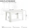 Esstisch ausziehbar 120x80 cm Wohnzimmertisch Holz Weiß Küchentisch Esszimmertisch Holztisch Tisch Bild 3