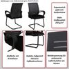 2er-Set Konferenzstuhl HWC-K51, Besucherstuhl Freischwinger, Stoff/Textil (250g/m²) FSC® ~ grau, Gestell schwarz Bild 2
