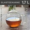Creano Teekanne Creano Teekanne aus Glas 1,7l, 3-teilige Glasteekanne mit integriertem, (1er-Set, 2-St), tropffrei Bild 2