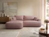 Selsey 'Ovo' Ecksofa mit Schlaffunktion, Stauraum und Samtbezug, hellrosa, links, 93 x 260 x 165 cm Bild 2