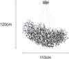 XL Kronleuchter QUEENA Silber 10-flammig Glas Kristall 2-farbig, Breite: 100cm Bild 4